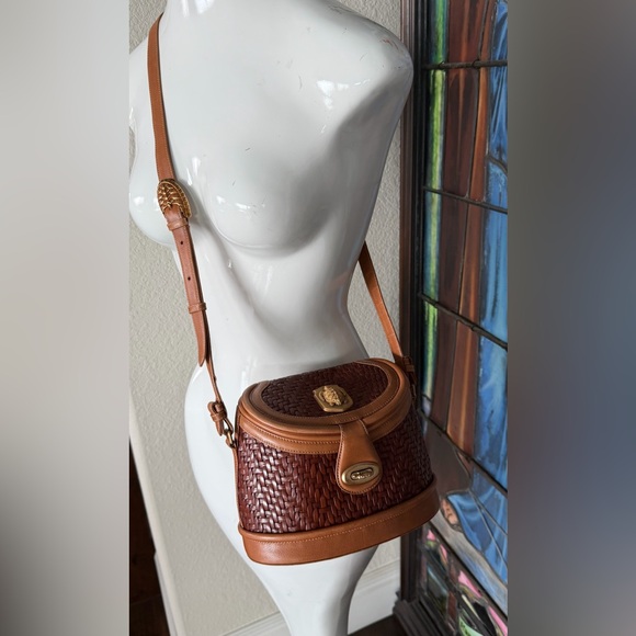 Barry Kieselstein-Cord Woven Leather Crossbody Bag in Brown with Gold Hardware - Picture 2 of 11